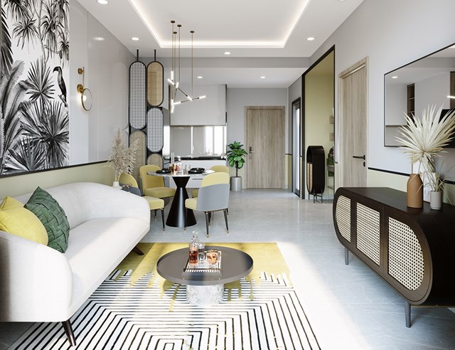 Căn hộ 9X Quy Nhơn được thiết kế hiện đại, tối ưu công năng. Ảnh: Hưng Thịnh Land